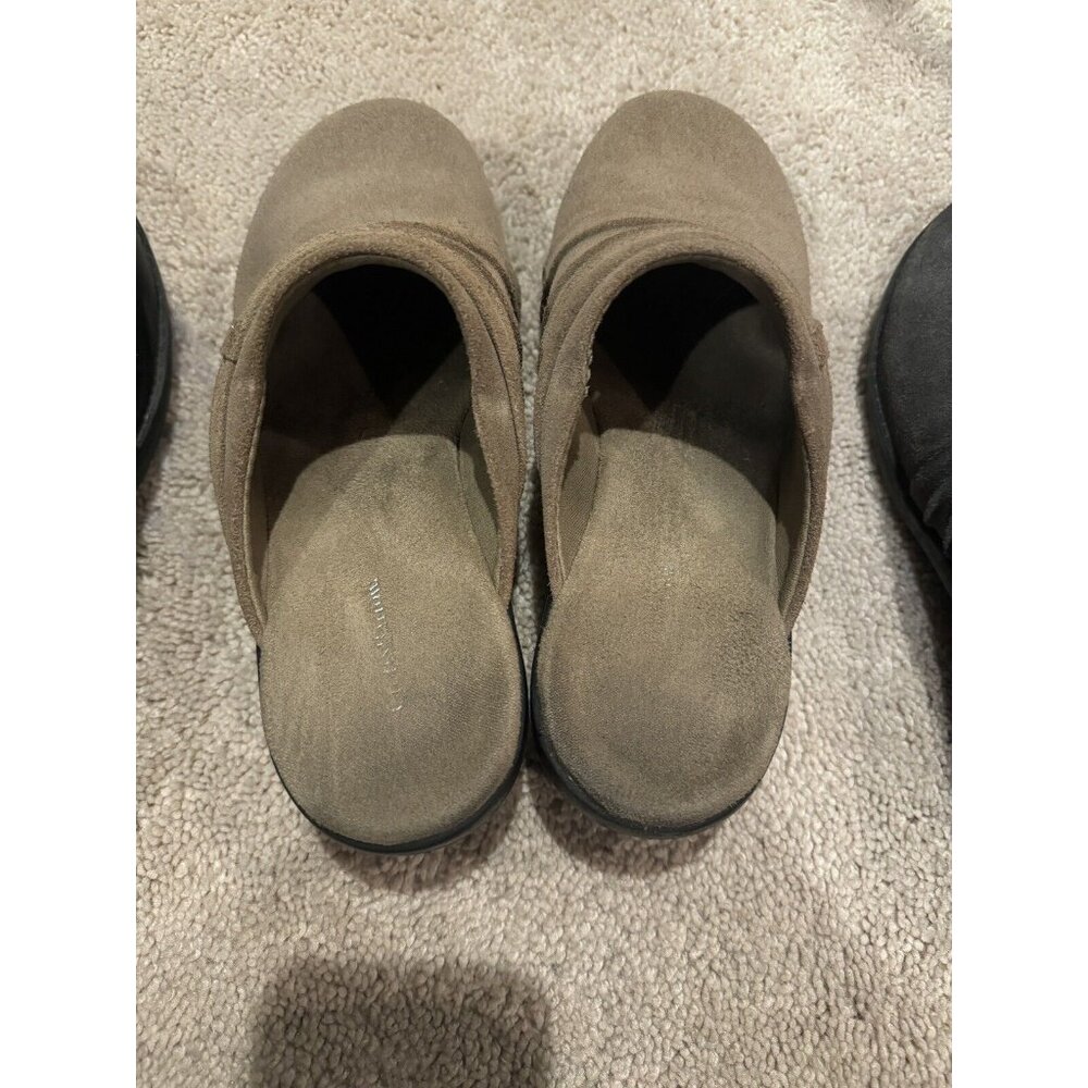 Croft & Barrow Clogs Dress Shoes Taupe & Grey Suede Womens Size 6 Leather Upper - Picture 6 of 9